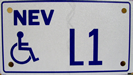 HANDICAP PERMANENT 24-7 - White Plate with Blue Lettering