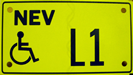 HANDICAP PERMANENT 24-7 - Yellow with Blue Lettering
